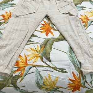 Free People. Beige Textured Pants